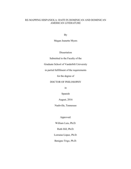 Re-Mapping Hispaniola: Haiti in Dominican and Dominican American Literature