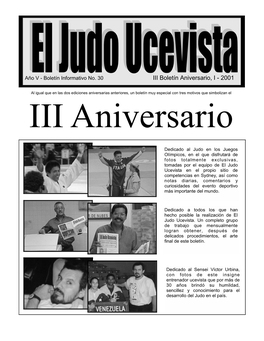 III Boletín Aniversario, I - 2001