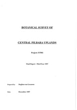 Botanical Survey of Central Pilbara Uplands