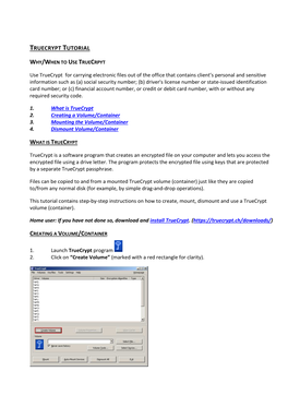 Truecrypt Tutorial