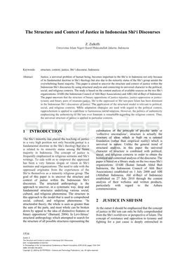 The Structure and Context of Justice in Indonesian Shi'i Discourses