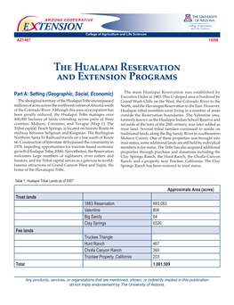 The Hualapai Reservation and Extension Programs