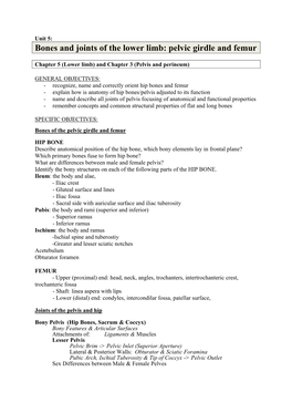 Bones and Joints of the Lower Limb: Pelvic Girdle and Femur