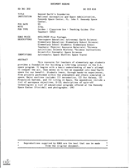 DOCUMENT RESUME ED 361 202 SE 053 616 TITLE Beyond