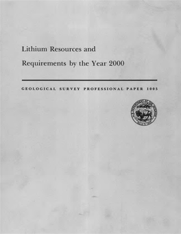 Lithium Resources and Requirements by the Year 2000