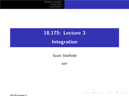 18.175: Lecture 3 .1In Integration