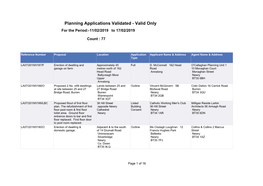 Planning Applications Validated - Valid Only for the Period:-11/02/2019 to 17/02/2019