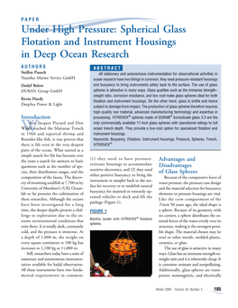 Under High Pressure: Spherical Glass Flotation and Instrument Housings in Deep Ocean Research