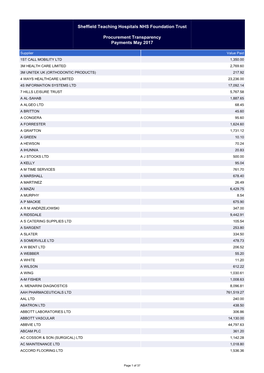 Sheffield Teaching Hospitals NHS Foundation Trust Procurement Transparency Payments May 2017