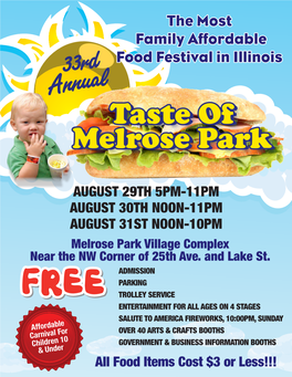 Taste of Melrose Park… More Food Booths Than the Taste of Chicago