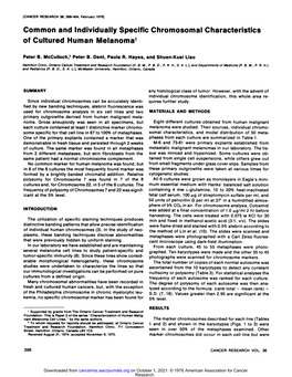 Common and Individually Specific Chromosomal Characteristics