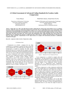 Critical Assessment of Advanced Coding Standards for Lossless Audio Compression