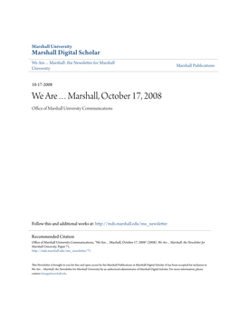 We Areâ•¦Marshall, October 17, 2008