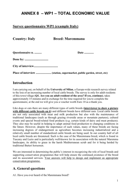 Questionnaire Total Economic Value WP1 English