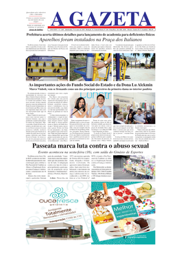 A GAZETA Jonas De Gallileu ANO XXXV - N.º 1.665 - Jaboticabal, 17 De Maio De 2.014 - Redação: Av