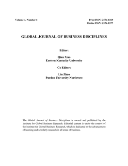 Global Journal of Business Disciplines