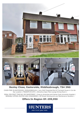 Bexley Close, Easterside, Middlesbrough, TS4 3NG Offers In