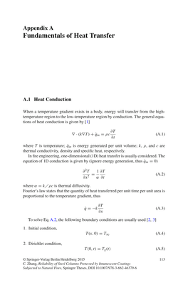 Appendix a Fundamentals of Heat Transfer