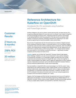 Reference Architecture for Kubeflow on Openshift Accelerate ML/DL Workloads Using Kubeflow and Poweredge Servers