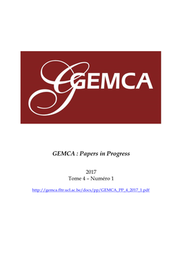 GEMCA : Papers in Progress