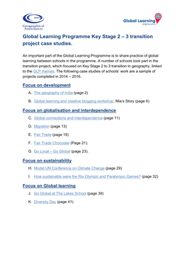 3 Transition Project Case Studies