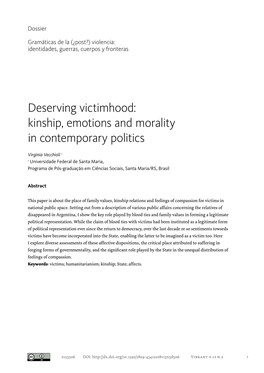 Kinship, Emotions and Morality in Contemporary Politics