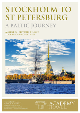 Stockholm to St Petersburg a Baltic Journey
