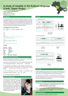A Study of Nasality in the Kuikuro Language (Carib, Upper Xingu)