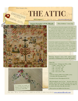 Attic Sampler Newsletter 08012014