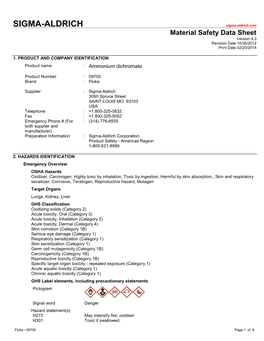 Ammonium Dichromate