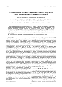 Is the Deformation Rate of the Longmenshan Fault Zone Really Small? Insight from Seismic Data at the Two-Decade Time Scale