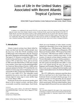 Downloaded 10/09/21 08:10 PM UTC During a Tropical Cyclone in the United States During Sualties Resulting from Lightning and Wind-Related the Twentieth Century