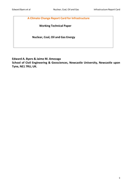 A Climate Change Report Card for Infrastructure Working Technical