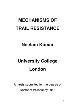 MECHANISMS of TRAIL RESISTANCE Neelam Kumar