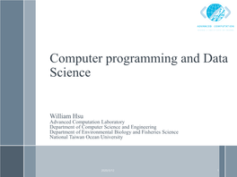 Computer Programming and Data Science