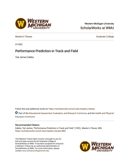 Performance Prediction in Track and Field