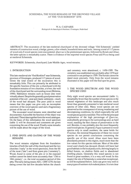 SCHEEMDA, the WOOD REMAINS of the DROWNED VILLAGE at the 'OUD KERKHOF' SITE W.A. CASPARIE ABSTRACT: the Excavation of the Late-M