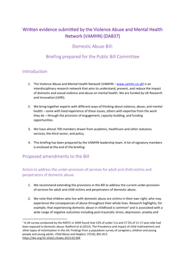 (VAMHN) (DAB37) Domestic Abuse Bill: Briefing Prepare