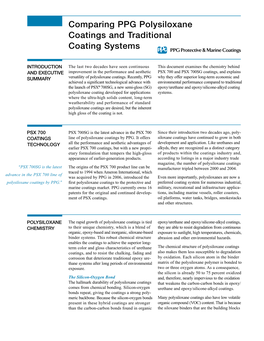 Comparing PPG Polysiloxane Coatings and Traditional Coating Systems