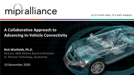 A Collaborative Approach to Advancing In-Vehicle Connectivity