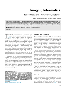 Imaging Informatics