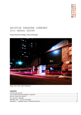 Griffin Theatre Company 2015 Annual Report