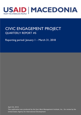 Civic Engagement Project Quarterly Report #6