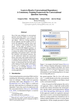 Arxiv:2106.11575V1 [Cs.CL] 22 Jun 2021 Mans in a Dialogue