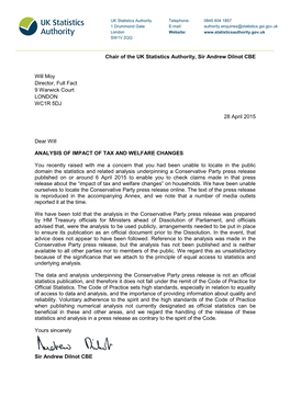 Letter from Sir Andrew Dilnot to Will Moy 28042015