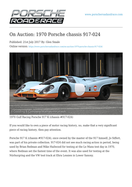 1970 Porsche Chassis 917-024