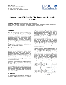 Anomaly Based Method for Martian Surface Dynamics Analysis