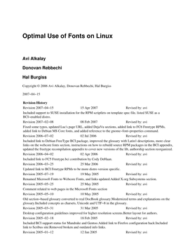 Optimal Use of Fonts on Linux