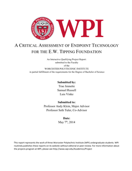 A Critical Assessment of Endpoint Technology for the E.W. Tipping Foundation