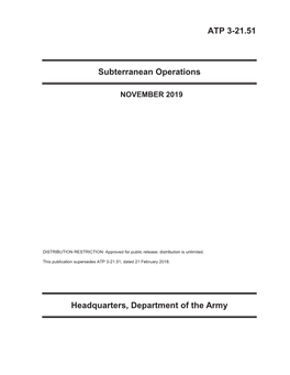 ATP 3-21.51 Subterranean Operations